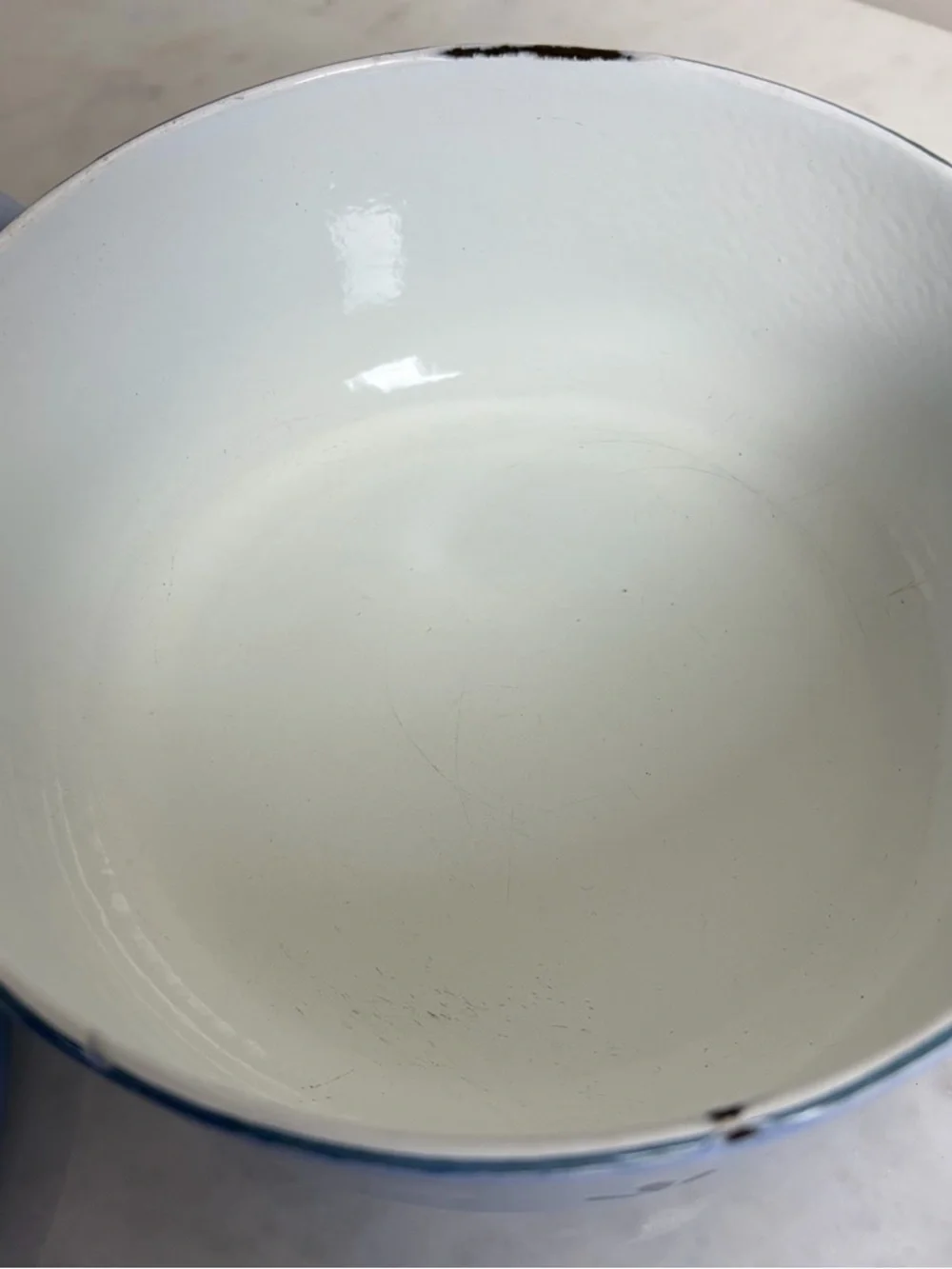 Vintage DRU Holland Blue Tulip Enamel Cast Iron Saucepan Pot Lid 4031-16 50s 6